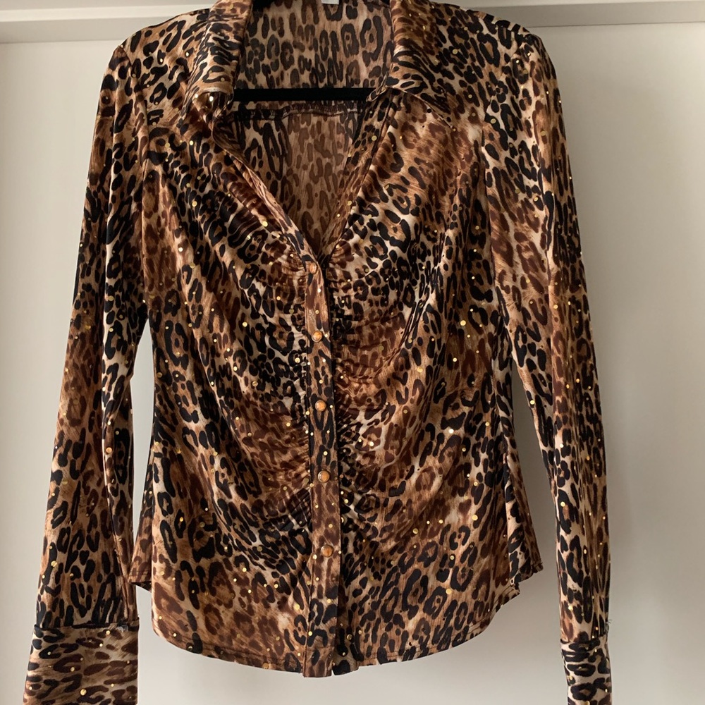 Cache long sleeve button up